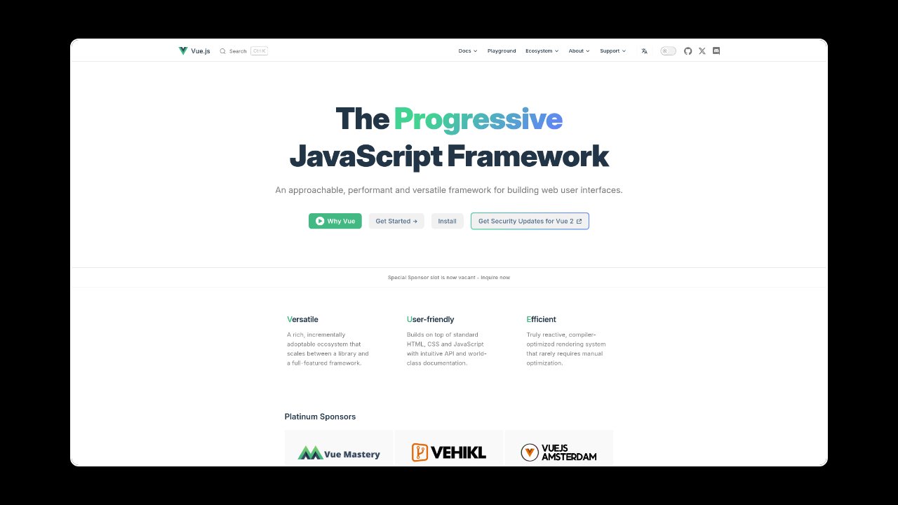 Homepage of Vue.js