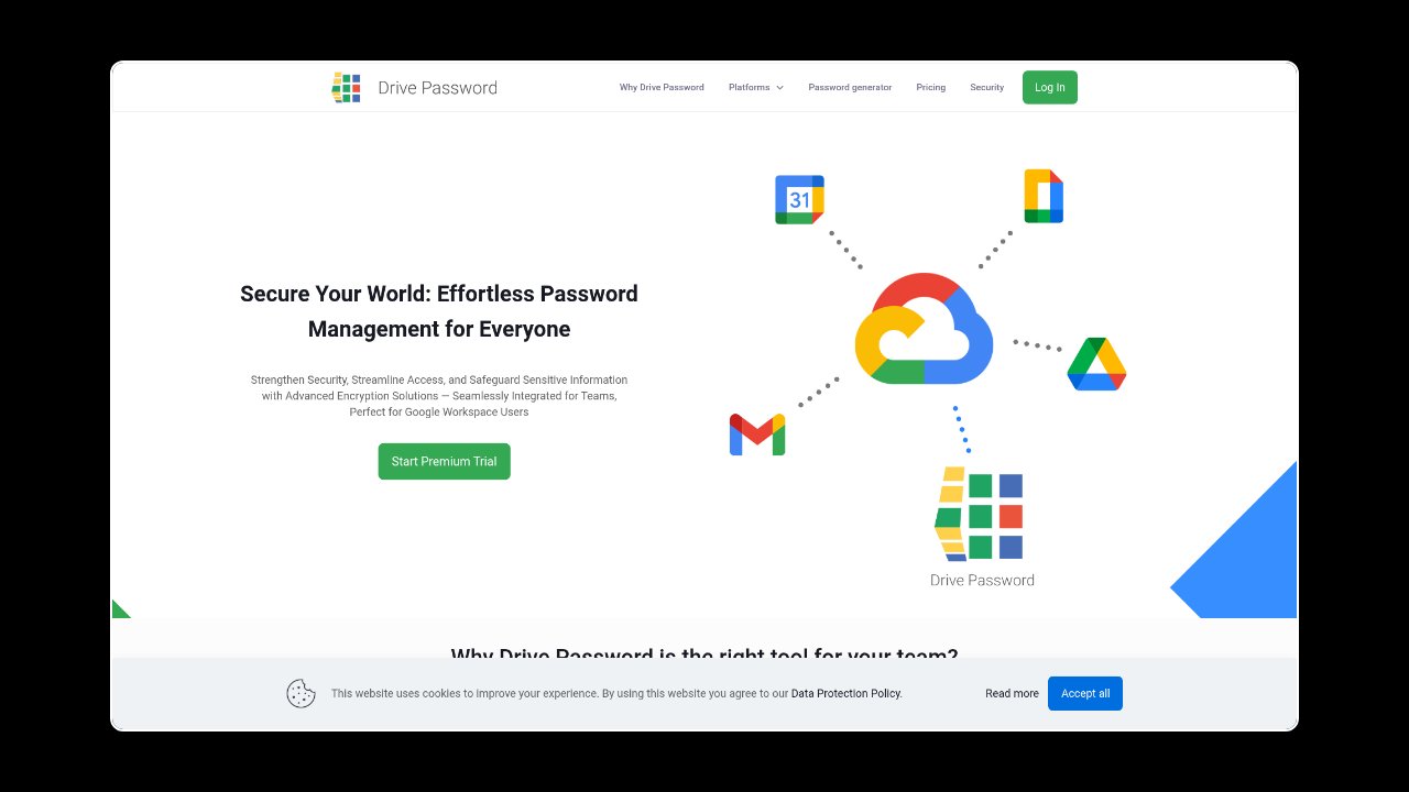 Homepage of Drive Password