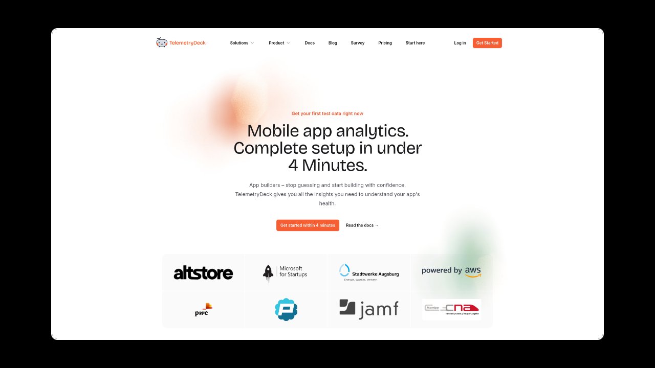 Homepage of TelemetryDeck
