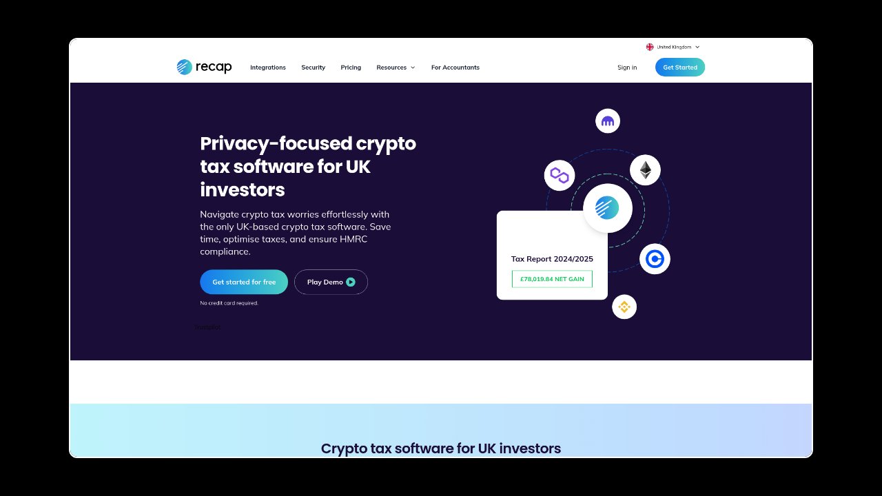 Homepage of Recap