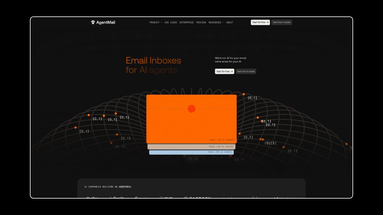 Homepage of AgentMail