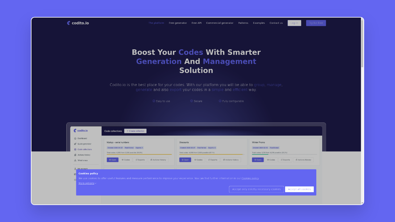 Homepage of Codito.io