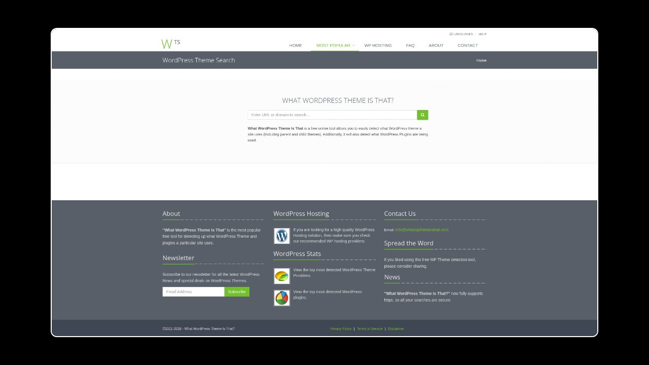 Homepage of What WordPress Theme Is That?