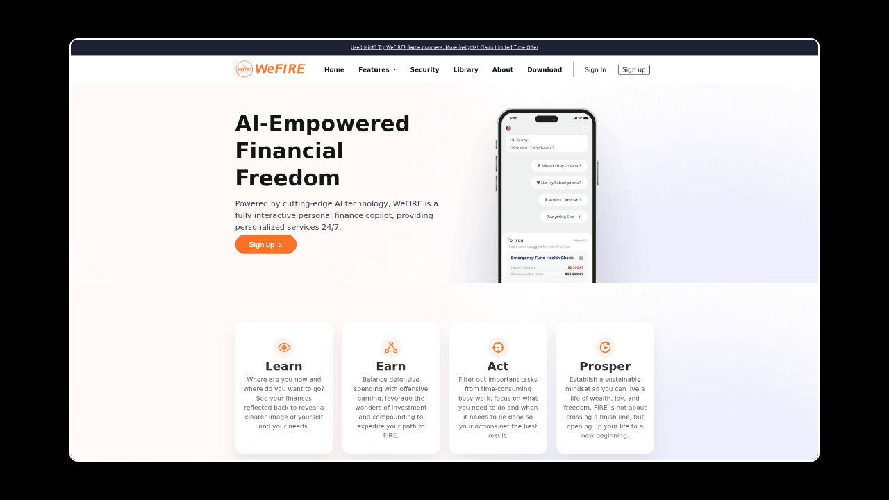 Homepage of WeFIRE