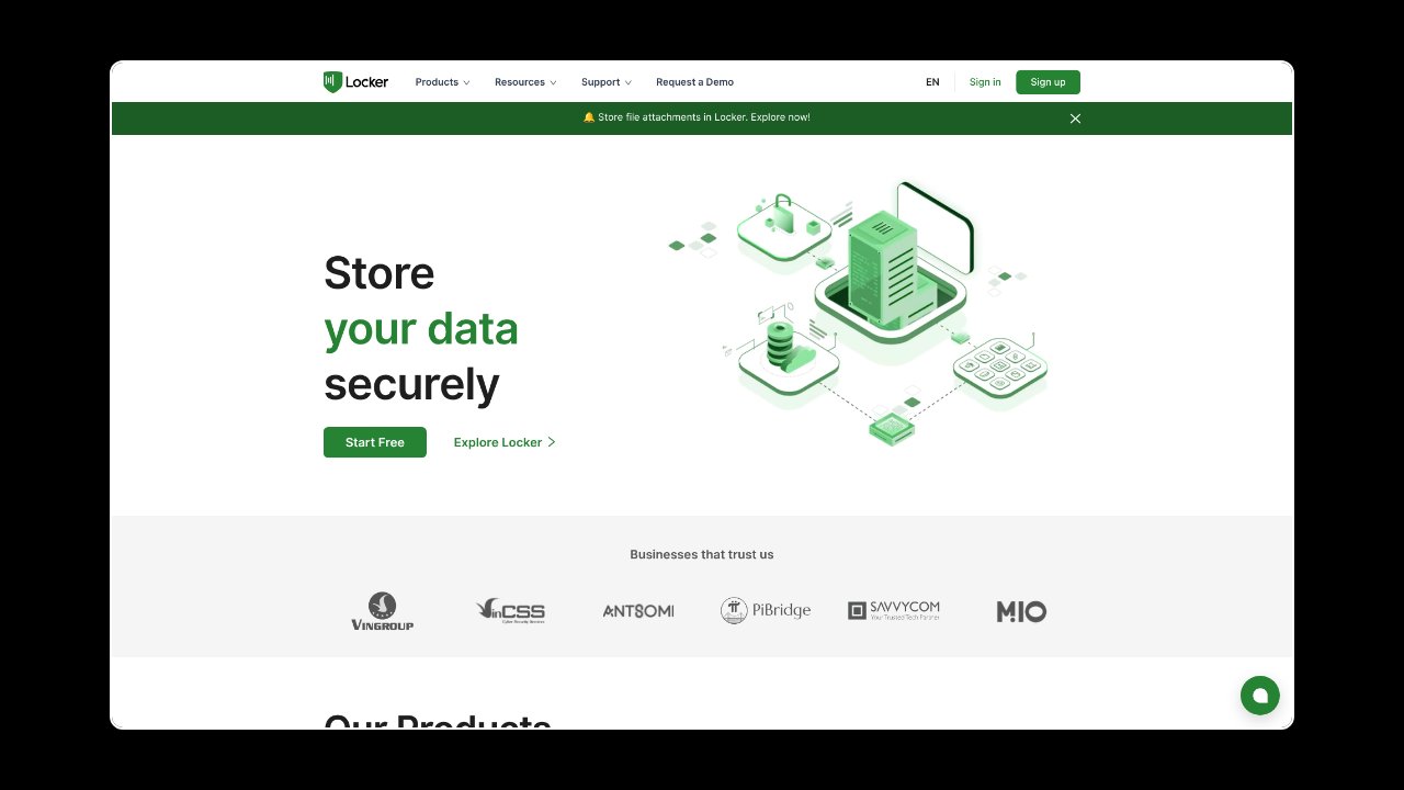 Homepage of Locker