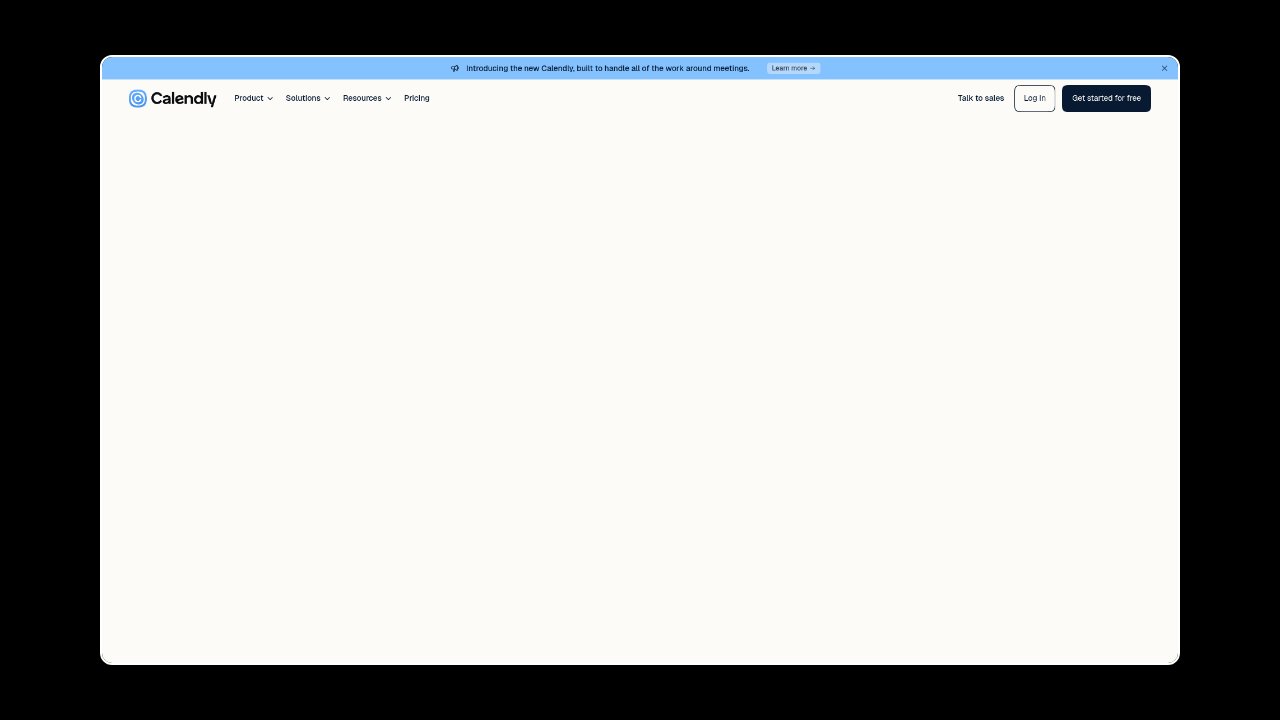 Homepage of Calendly
