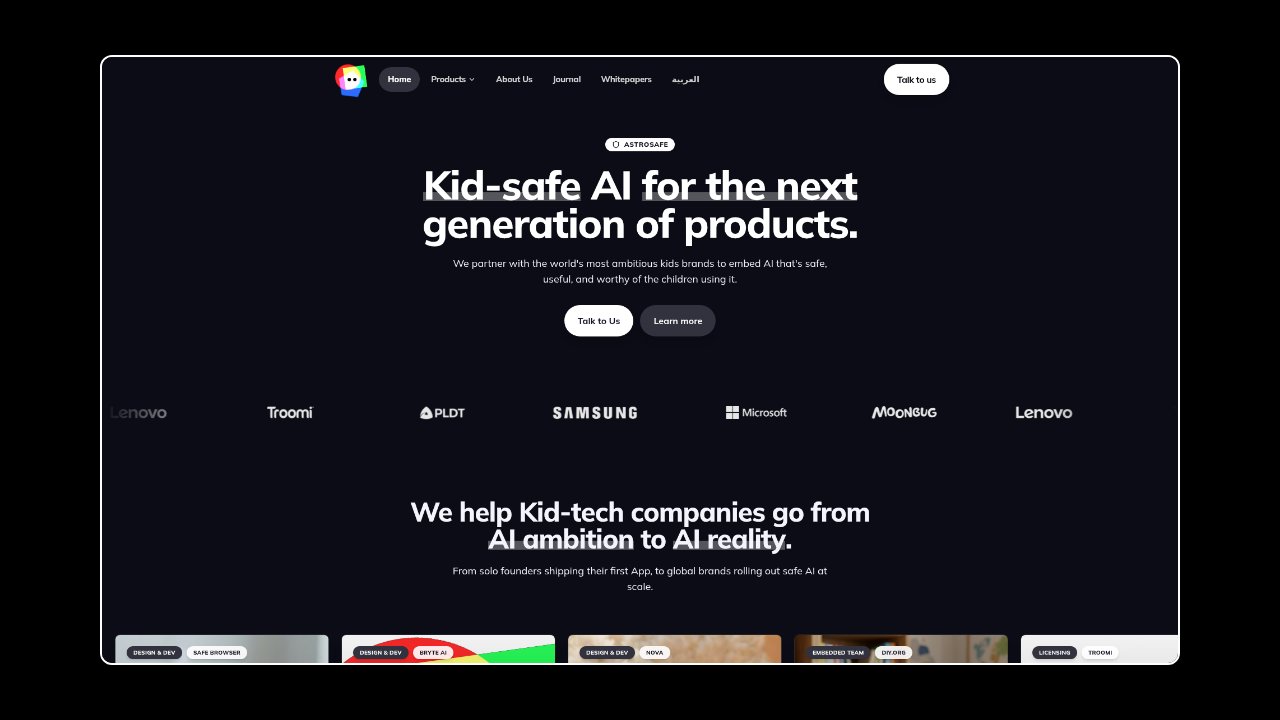 Homepage of AstroSafe