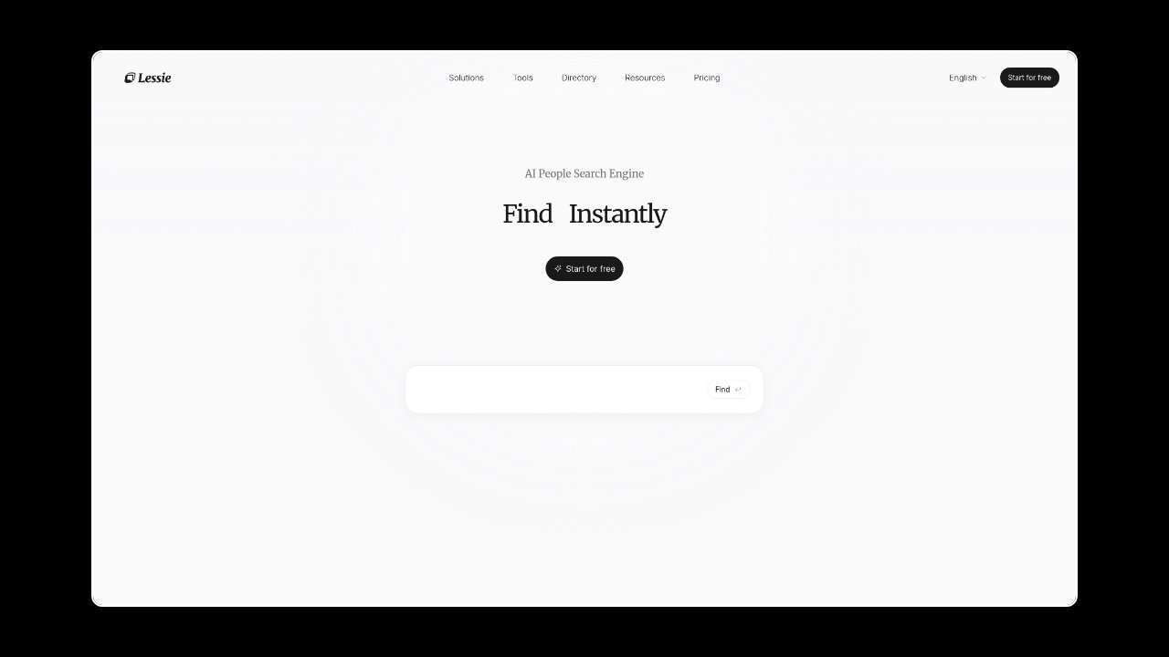 Homepage of Lessie.ai