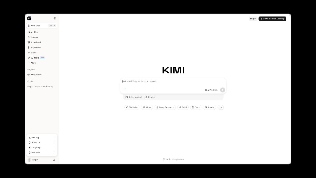 Homepage of Kimi