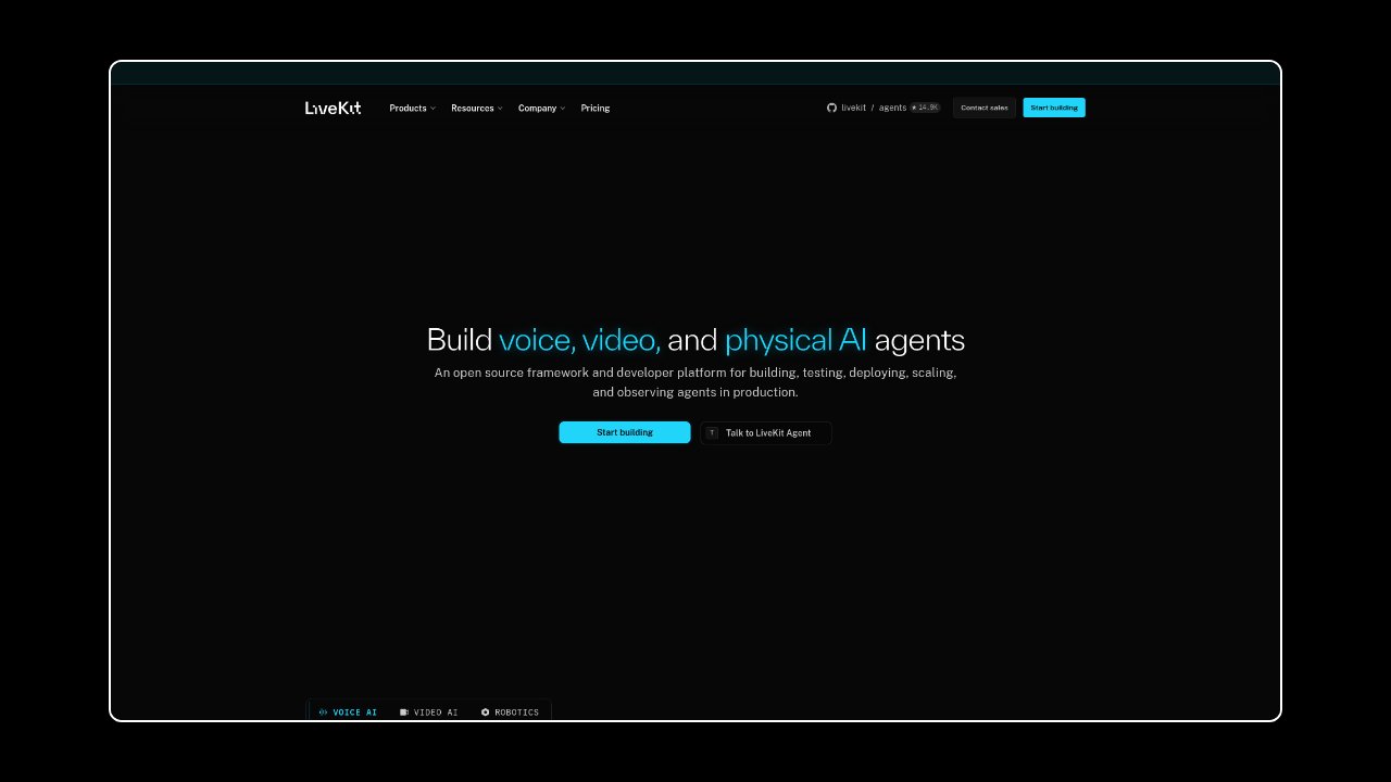 Homepage of LiveKit