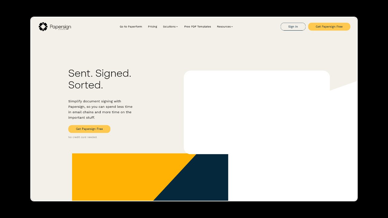 Homepage of Papersign