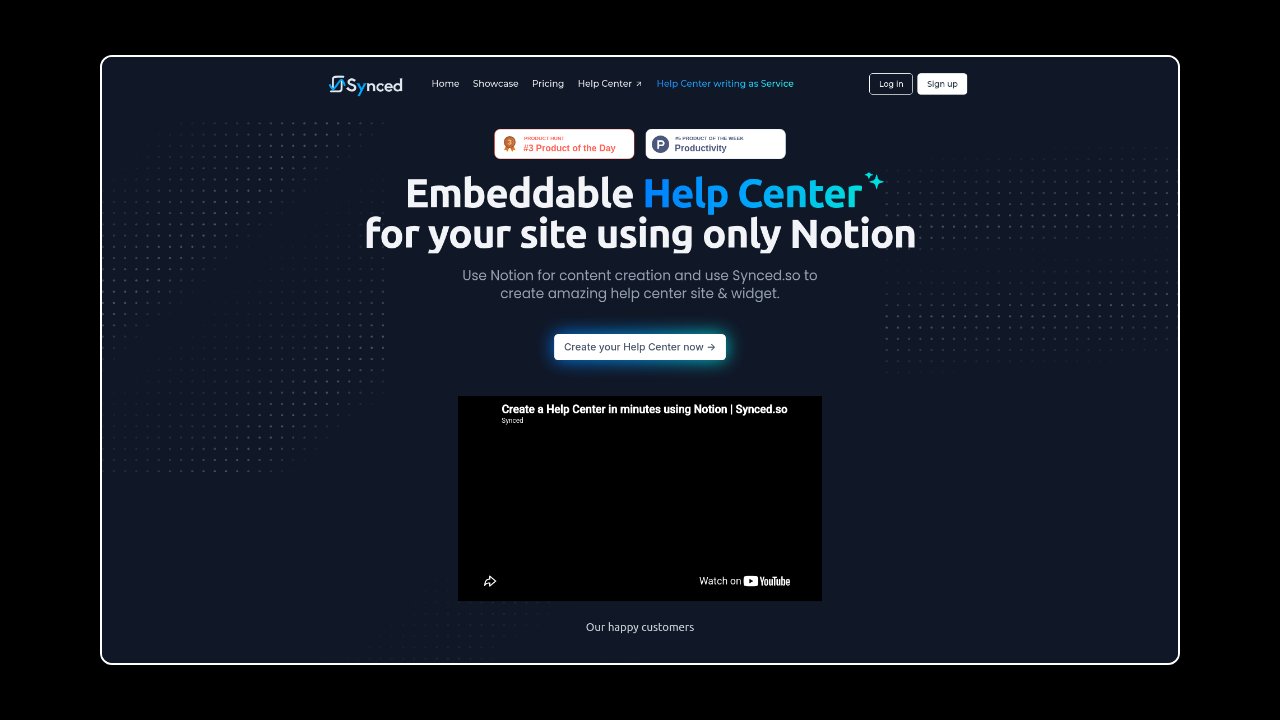 Homepage of Synced
