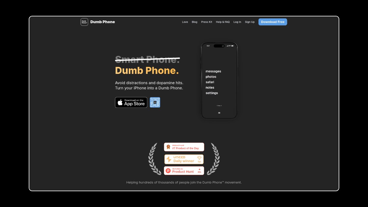 Homepage of Dumb Phone