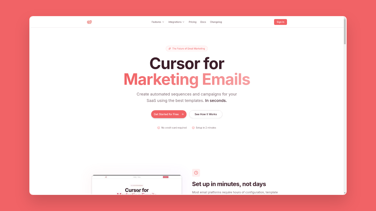 Homepage of Sequenzy