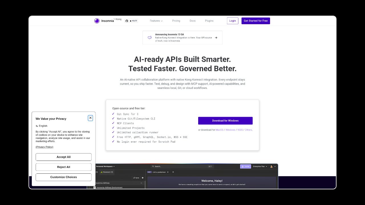 Homepage of Insomnia