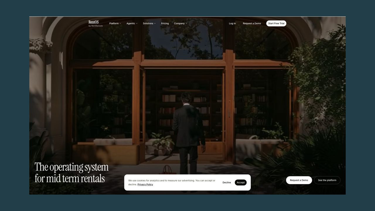Homepage of RentOS