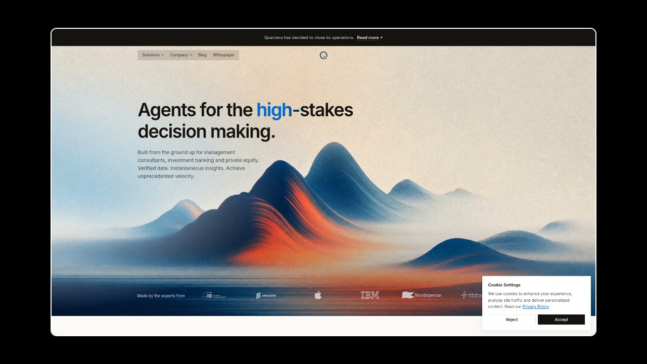 Homepage of Quantera