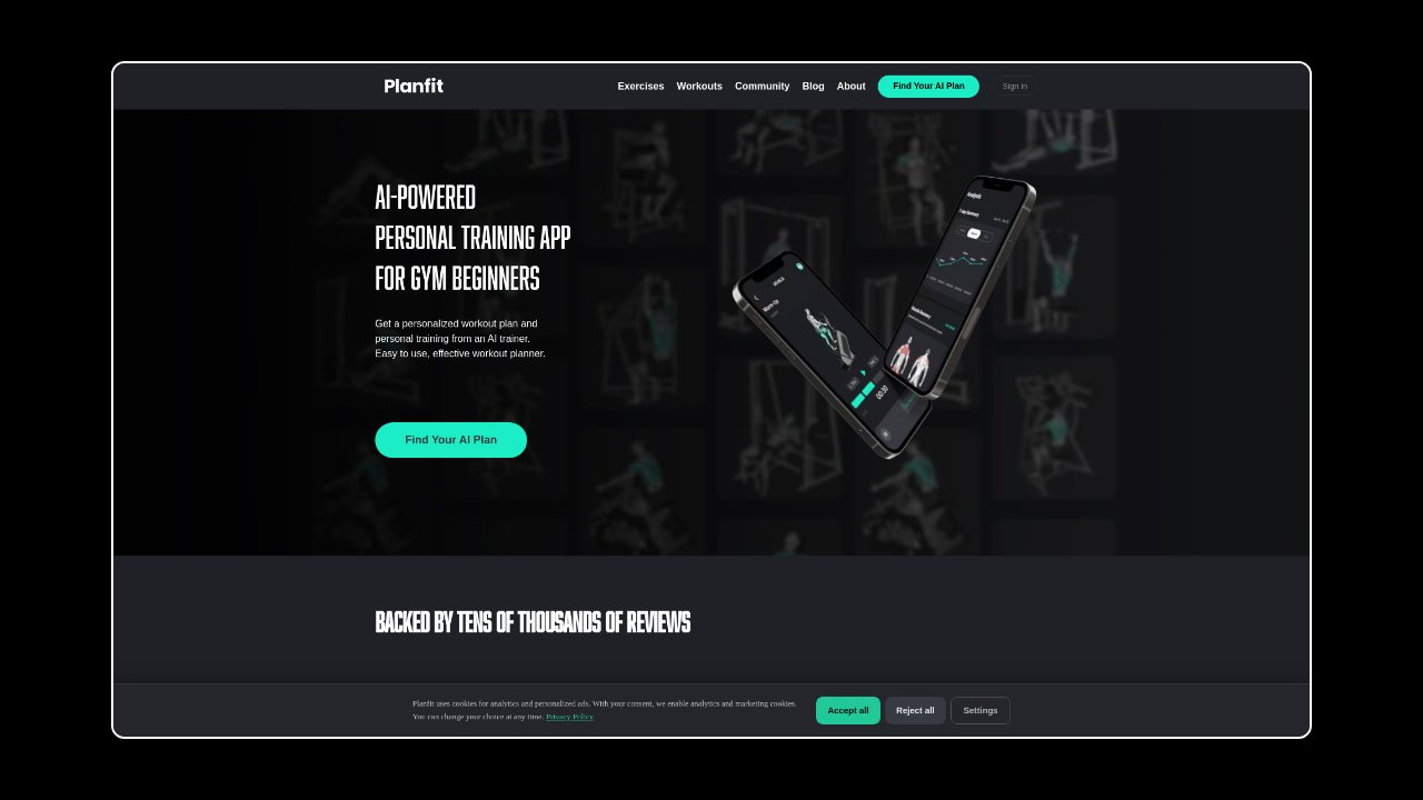 Homepage of Planfit