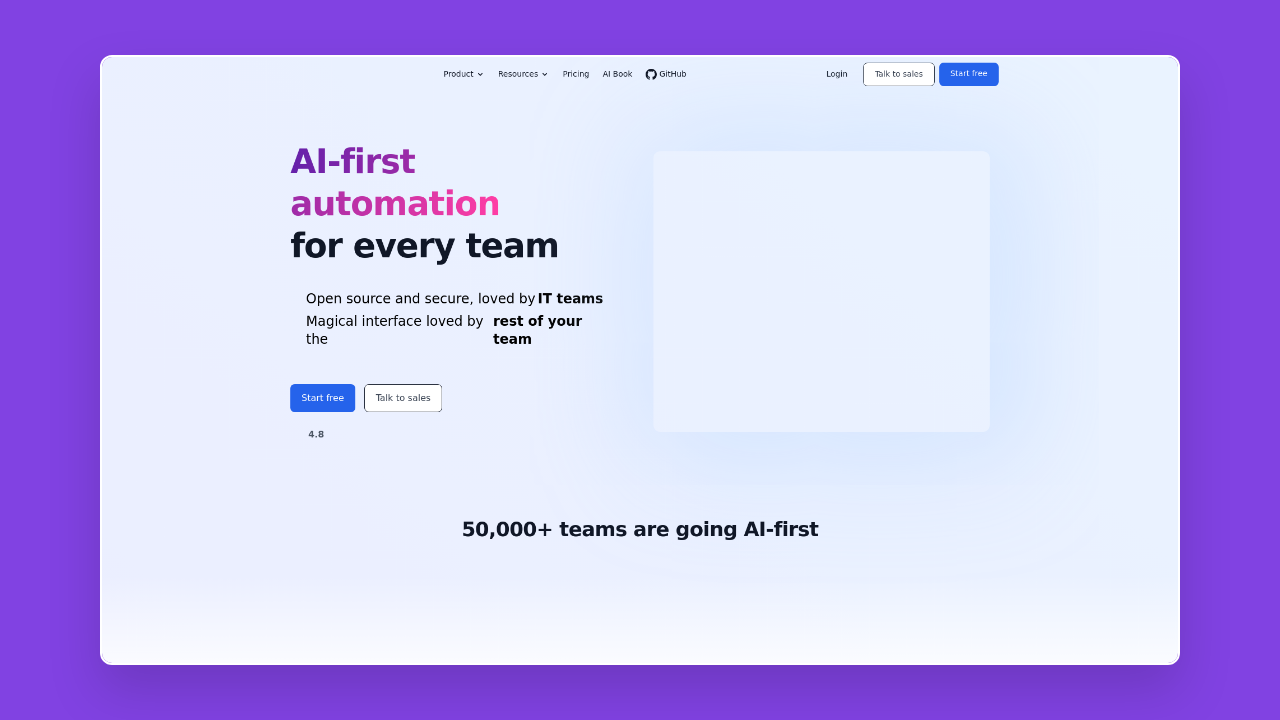 Homepage of Activepieces