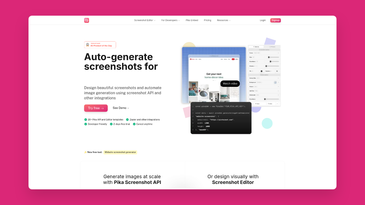 Homepage of Pika.style
