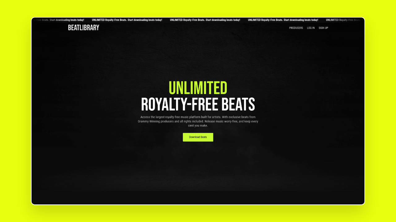 Homepage of BeatLibrary