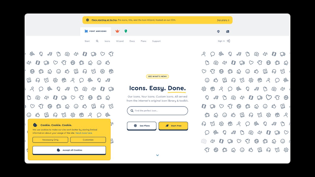 Homepage of Font Awesome