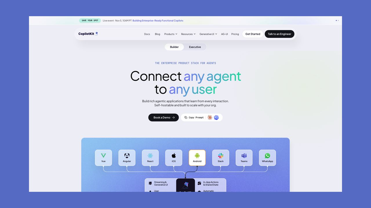 Homepage of CopilotKit