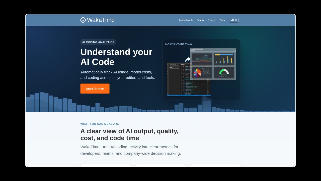 Homepage of WakaTime