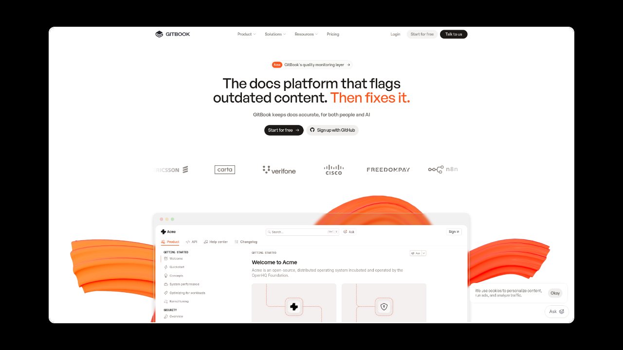 Homepage of GitBook