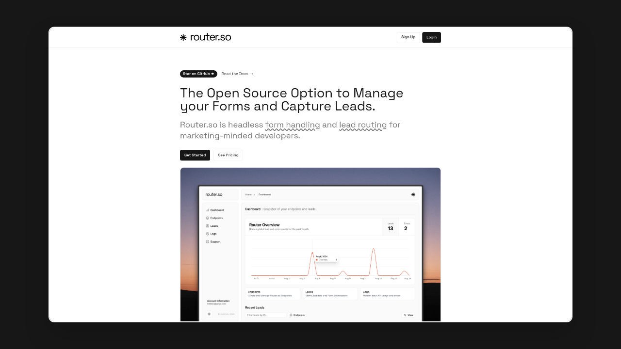 Homepage of Router.so