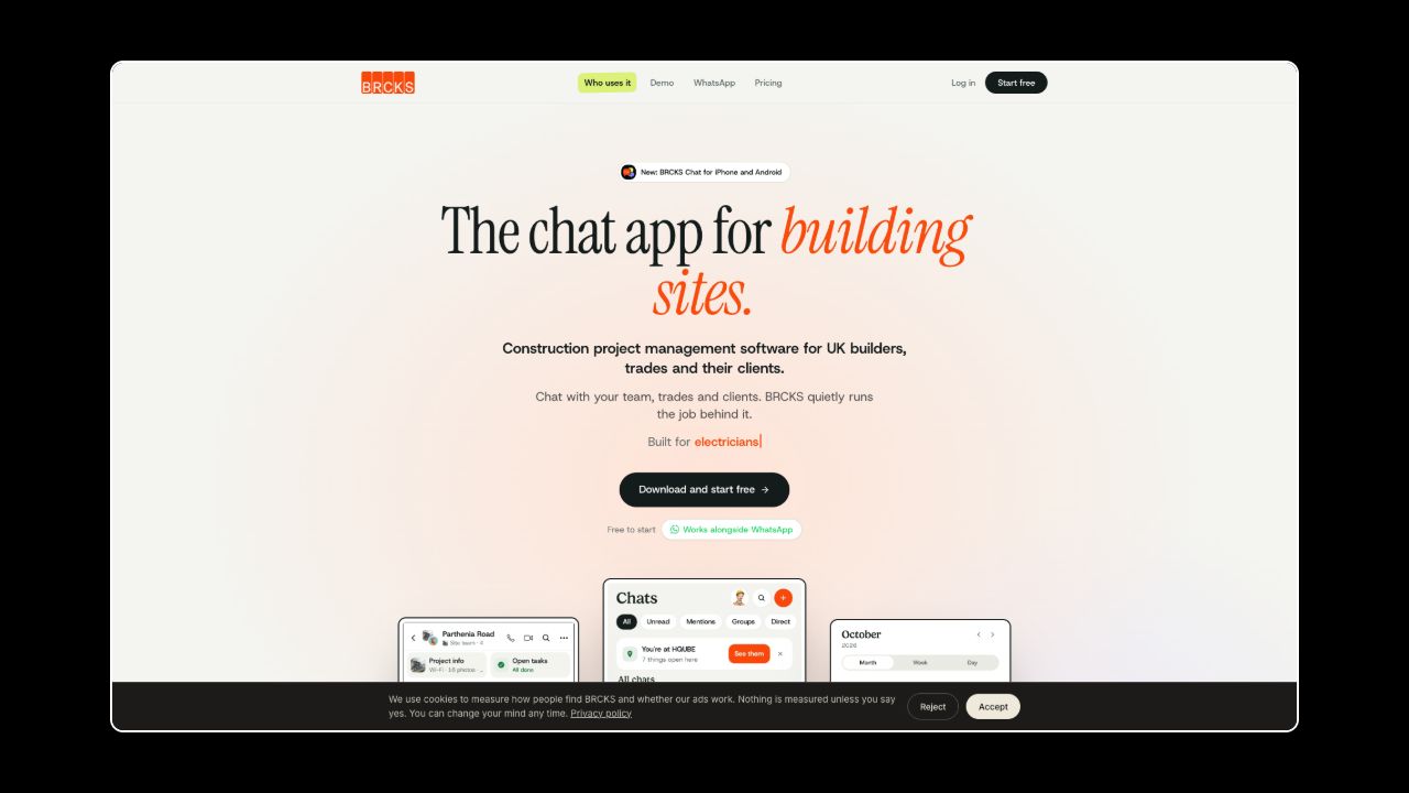 Homepage of Brcks