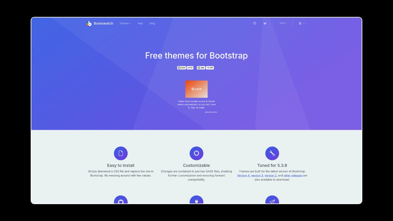 Homepage of Bootswatch