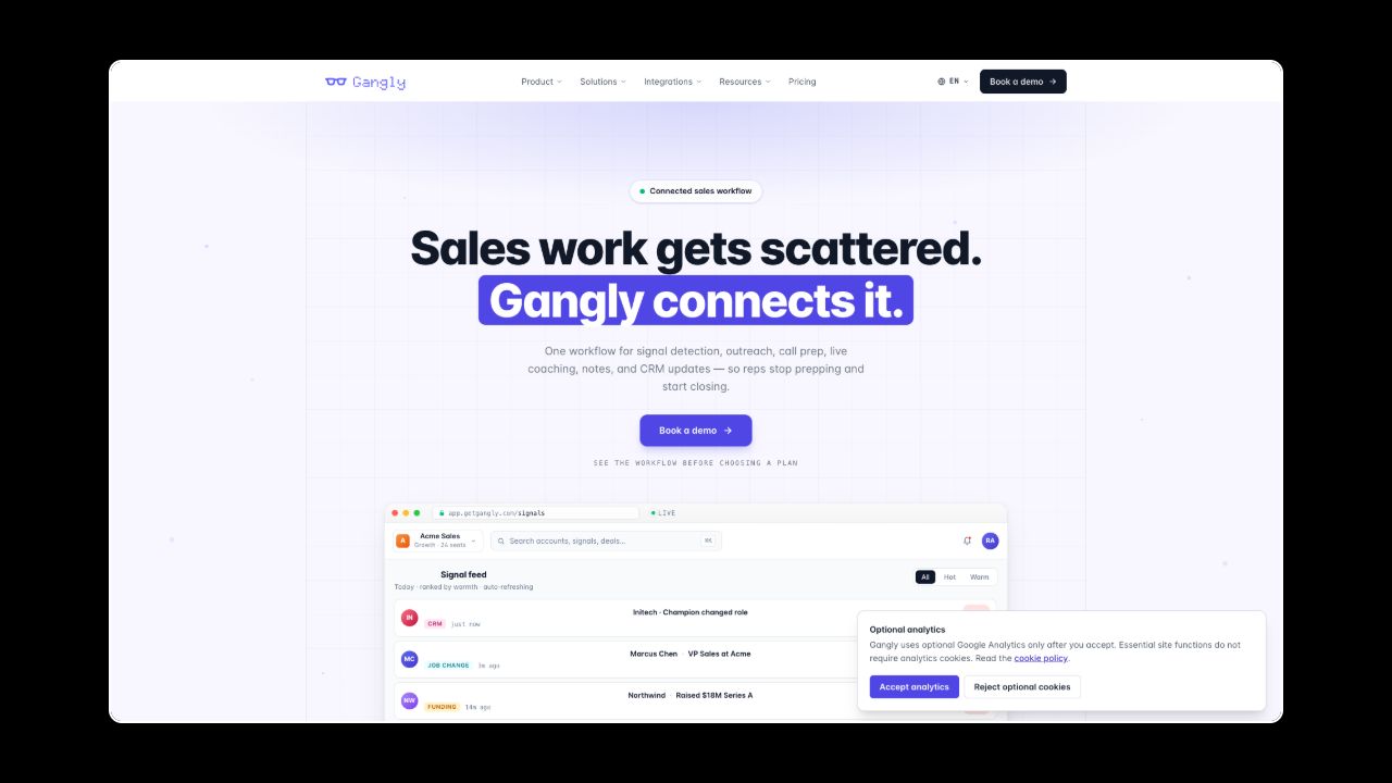 Homepage of Gangly