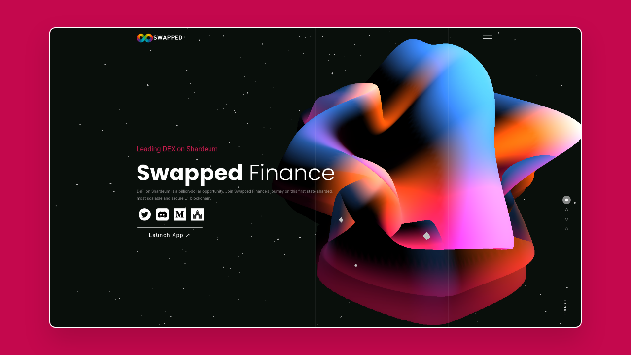 Homepage of Swapped Finance