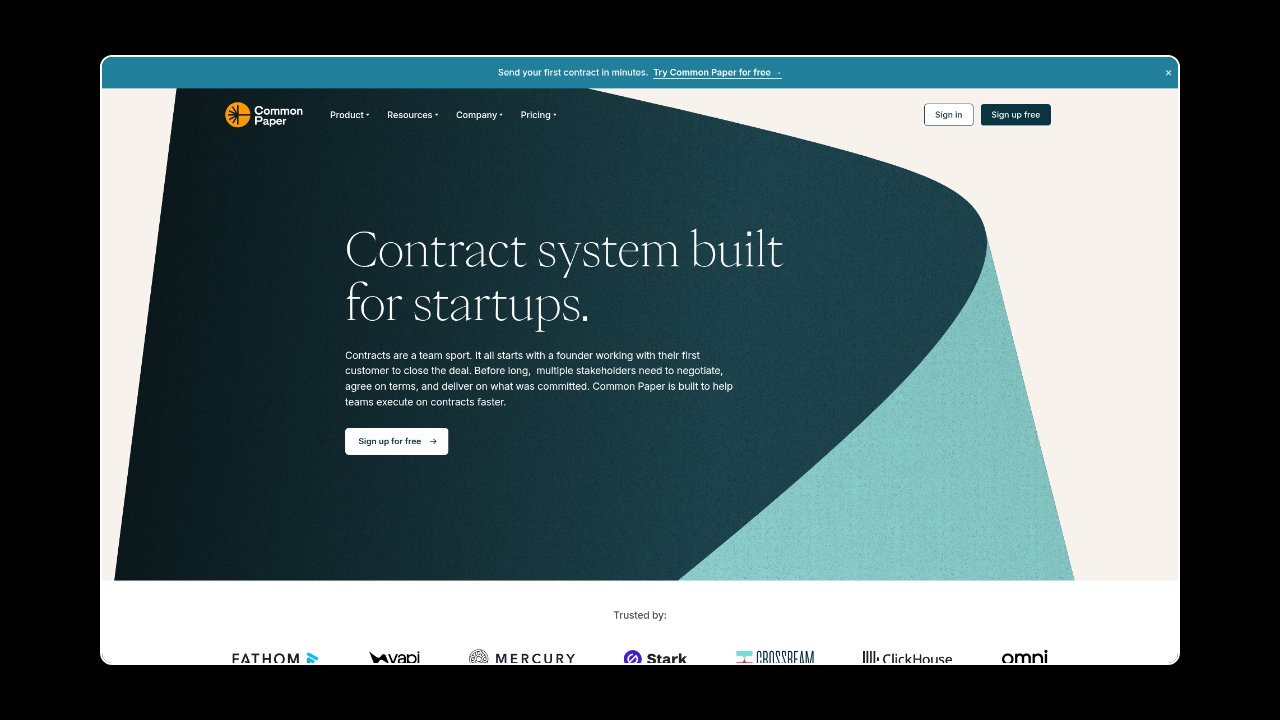 Homepage of Common Paper