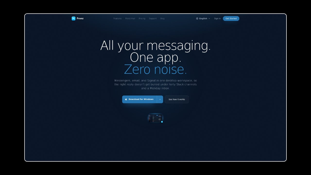 Homepage of Franz