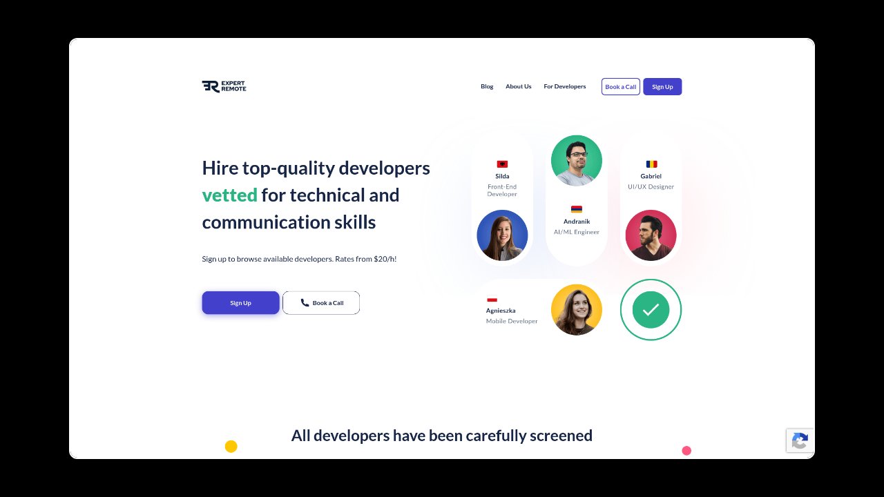 Homepage of Expert Remote
