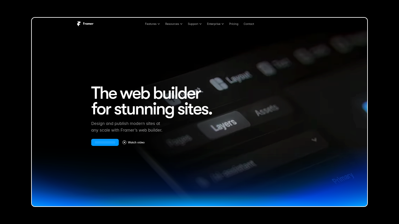 Homepage of Framer
